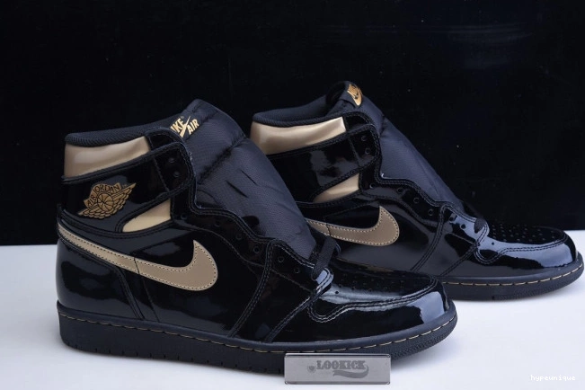 HYPE 555088-032 AIR BLACK METALLIC GOLD HIGH 1 (2020) JORDAN RETRO 0702